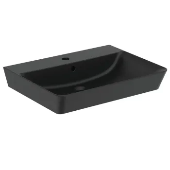 Vannas istabas izlietne Ideal Standard Connect Air, uz virsmas 40x35x16 cm, ar atveri, melna, E0307V3