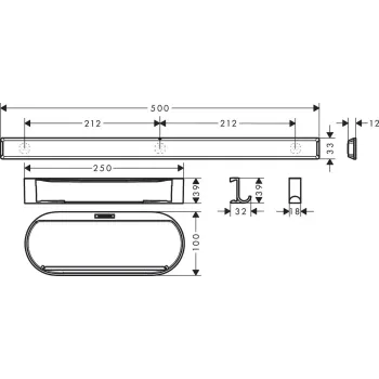Vannas istabas aksesuāru komplekts Hansgrohe WallStoris, matēta balta, 27967700 NEW