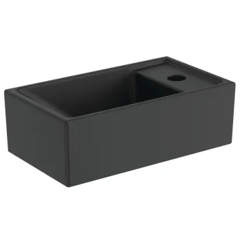 Vannas istabas izlietne Ideal Standard Tempo, 37x21 cm, uz virsmas  bez pārplūdes, ar jaucējkrāna atveri labajā pusē, melna, E2112V3