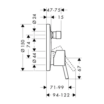 Vannas maisītājs Hansgrohe Talis S, iebūvējams, hroms, 32477000 NEW