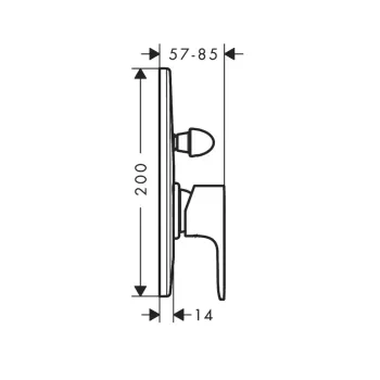 Vannas maisītājs Hansgrohe Rebris S, iebūvējams, matēta melna, 72449670 NEW
