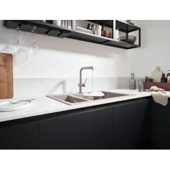 Virtuves Izlietnes Maisītājs maisītājs Hansgrohe Talis M54, izvelkams uzgalis, matēta melna hroms, 72809340 NEW