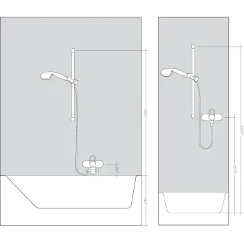 Dušas komplekts Hansgrohe Raindance Select E, ar termostatu Ecostat Select, 3 režīmi, balta/hroms, 27039400 NEW