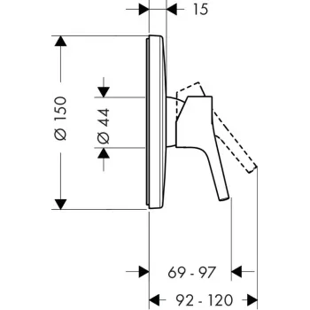 Dušas maisītājs Hansgrohe Talis S, iebūvējams, hroms, 72606000 NEW