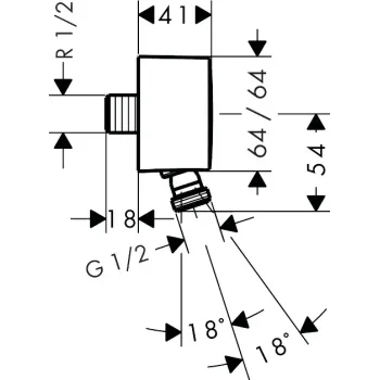 Dušas izvads Hansgrohe PuraVida, ar šarnīru, hroms, 27414000 NEW