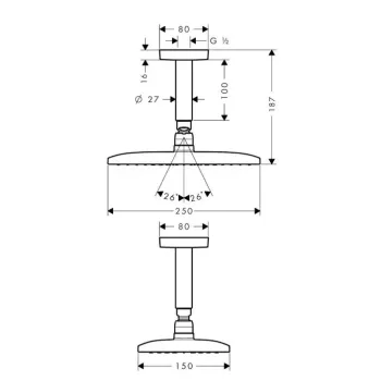 Dušas galva Hansgrohe Raindance New, hroms, 27380000 NEW