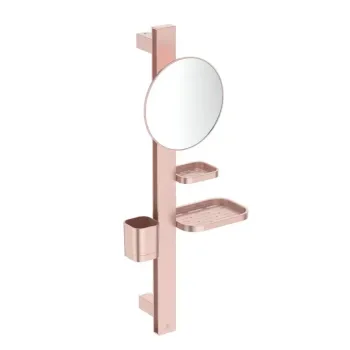Kosmētiskais spogulis Ideal Standard ALU+, ar plauktiņu un zobu birstes turētāju, rozā, BD589RO