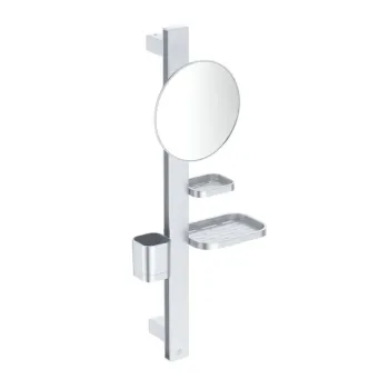 Kosmētiskais spogulis Ideal Standard ALU+, ar plauktiņu un zobu birstes turētāju, sudraba, BD589SI