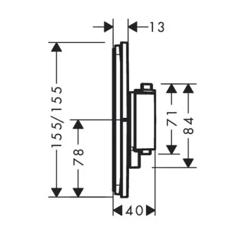 Dušas maisītājs Hansgrohe ShowerSelect Comfort, iebūvējams, ar termostatu, matēta melna, 15588670 NEW