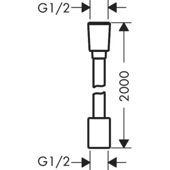 Dušas šļūtene Hansgrohe 200 cm, matēta balta, 28230700 NEW