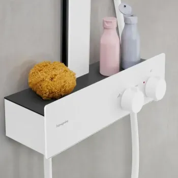 Dušas Sistēma Hansgrohe Rainfinity, ar termostatu, diametrs 25 cm, 3 režīmi, matēta balta, 28742700 NEW