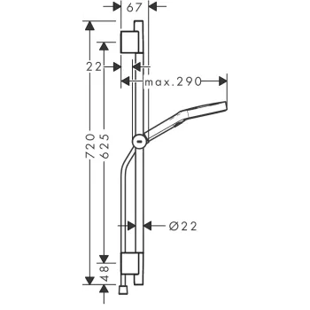 Dušas komplekts Hansgrohe Rainfinity, 3 režīmi, matēta melna, 28745340 NEW