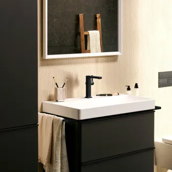 Vannas istabas izlietnes maisītājs Hansgrohe Tecturis E, ar Push-Open izplūdi, CoolStart, EcoSmart, matēta melna, 73040670 NEW