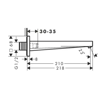 Vannas izteka Hansgrohe Tecturis E, hroms, 73410000 NEW
