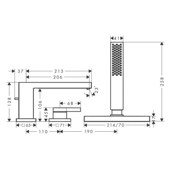 Vannas maisītājs Hansgrohe Tecturis E, iebūvējams sBox, matēta melna, 73443670 NEW
