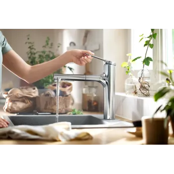 Virtuves Izlietnes Maisītājs Hansgrohe Zesis M33, izvelkams uzgalis, hroms, 74822000 NEW