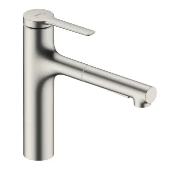 Virtuves Izlietnes Maisītājs Hansgrohe Zesis M33, izvelkams uzgalis, nerūsējošais tērauds, 74823800 NEW