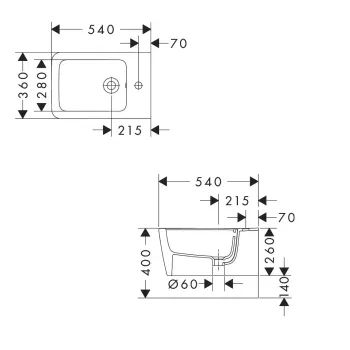 Piekaramais Bidē Hansgrohe EluPura Original Q, ar jaucējkrāna atveri, HygieneEffect, balts, 62046450 NEW
