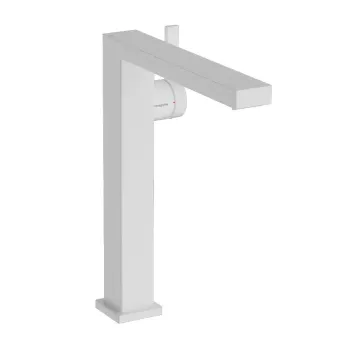 Vannas istabas izlietnes maisītājs Hansgrohe Tecturis E, Paaugstināts ar Push-Open izplūdi, CoolStart, EcoSmart, matēta balta, 73073700 NEW