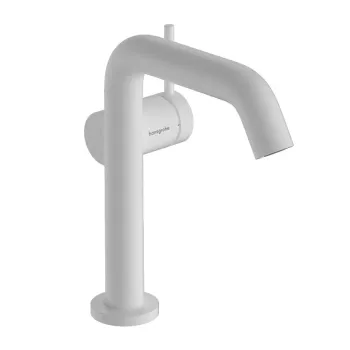 Vannas istabas izlietnes maisītājs Hansgrohe Tecturis S, Paaugstināts ar Push-Open izplūdi, CoolStart, EcoSmart, matēta balta, 73342700 NEW