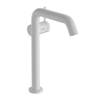 Vannas istabas izlietnes maisītājs Hansgrohe Tecturis S, Paaugstināts ar Push-Open izplūdi, CoolStart, EcoSmart, matēta balta, 73373700 NEW