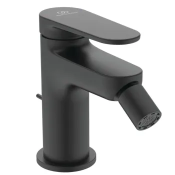 Bidē maisītājs Ideal Standard Cerafine Nuovo, ar vārstu, matēta melna, BD775XG