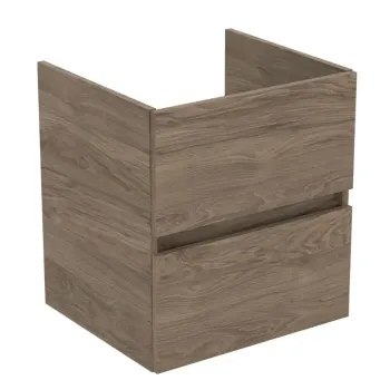 Vannas istabas skapītis Ideal Standard Eurovit+, 55x50x44 cm, (bez izlietnes) 2 atvilktnes, rieksts, R0256Y9