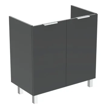 Vannas istabas skapītis Ideal Standard Eurovit+, (bez izlietnes) 84x80x44 cm, 2 durvis, kreisā/ labā montāža, spīdīga pelēka, R0262TI