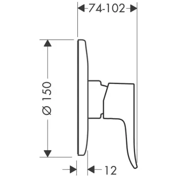 Dušas maisītājs Hansgrohe Metris, iebūvējams, hroms, 31686000 NEW