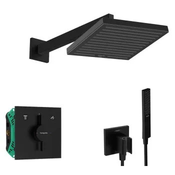 Dušas Sistēma Hansgrohe iebūvējams maisītājs, 26x26 cm, matēta melna, SANI21HHH401 NEW