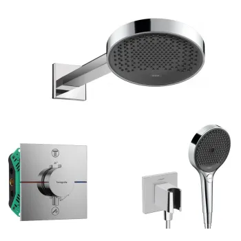Dušas Sistēma Hansgrohe iebūvējams ar termostatu, diametrs 25 cm, 3 režīmi, hroms, SANI21HHH007 NEW