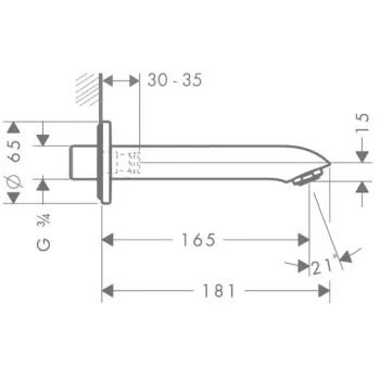 Vannas izteka Hansgrohe Metris New, hroms, 31494000 NEW