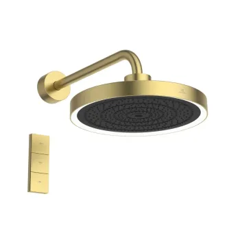 Dušas galva Ideal Standard Idealrain Solos, ar LED apgaismojumu, 33 cm, matēts zelts, A7890A2