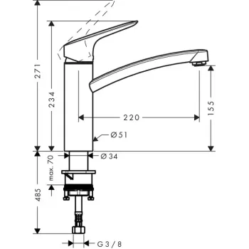 Virtuves Izlietnes Maisītājs Hansgrohe Logis 160 CoolStart Eco, hroms, 71839000 NEW