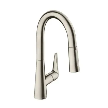 Virtuves Izlietnes Maisītājs Hansgrohe Talis M51, ar izvelkamu uzgali, nerūsējošā tērauda apdare, 72815800 NEW