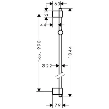 Dušas stienis Hansgrohe Unica’ Varia, 105 cm, hroms, 27356000 NEW