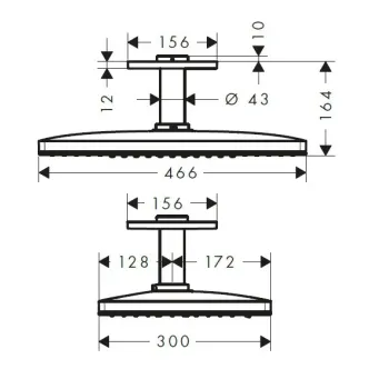 Dušas galva Hansgrohe Rainmaker Select, 2 režīmi, 10 cm kronšteins, matēta melna/hroms, 24004600 NEW