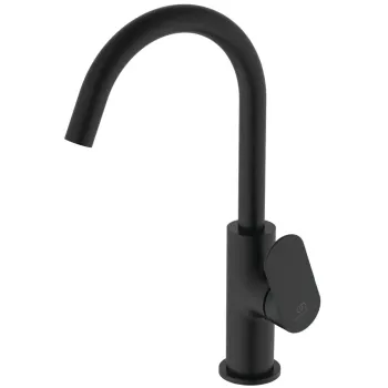 Vannas istabas izlietnes maisītājs Ideal Standard Ceralife O, ar grozāmu izteku un Click-Clack vārstu, 301 mm, matēts melns, BE016XG