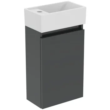 Vannas istabas skapītis Ideal Standard Eurovit+, 55x35x20 cm, ar izlietni, 1 durvis, tumši pelēks, R0570TI