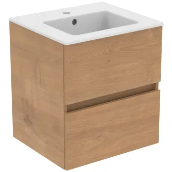 Vannas istabas skapītis Ideal Standard Eurovit, (bez izlietnes) ar 2 atvilktnēm, dabīgais ozols, 55x50x44 cm, R0571Y8