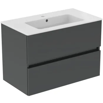 Vannas istabas skapītis Ideal Standard Eurovit+, (bez izlietnes) ar 2 atvilktnēm, tumši pelēks, 55x80x44 cm, R0574TI