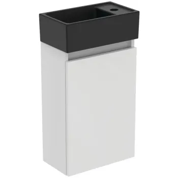 Vannas istabas skapītis Ideal Standard Eurovit+, 55x35x20 cm, ar izlietni, 1 durvis, spīdīga balta/matēta melna, R0578WG