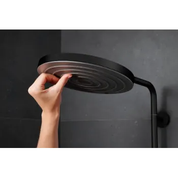 Dušas sistēma Hansgrohe Pulsify S Puro, ar termostatu, diametrs 26 cm, 3 režīmi, matēta melna, 24236670 NEW