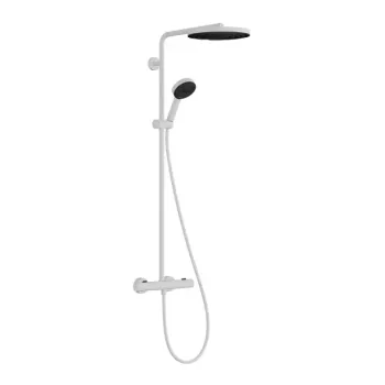 Dušas sistēma Hansgrohe Pulsify S Puro, ar termostatu, diametrs 26 cm, 3 režīmi, matēta balta, 24236700 NEW