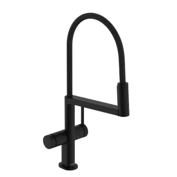 Virtuves izlietnes maisītājs Hansgrohe Talis Select M54 PowderSpray, ar elastīgu izteku un izvelkamu uzgali, EcoSmart, matēta melna, 72861670 NEW