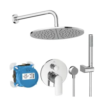 Dušas komplekts Ideal Standard CeraTherm, ar iebūvējamo daļu, diametrs 30 cm, hroms, A7574AA