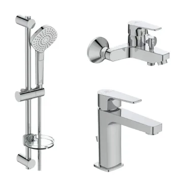 Dušas komplekts Ideal Standard Esla, ar vannas un izlietnes maisītāju, 3 režīmi, hroms, BC264AA