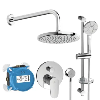 Dušas komplekts Ideal Standard Cerafine O, ar iebūvējamo maisītāju, 3 režīmi, hroms, BD190AA