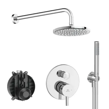 Dušas komplekts Ideal Standard CeraLine, ar iebūvējamo daļu, diametrs 20 cm, hroms, BD192AA
