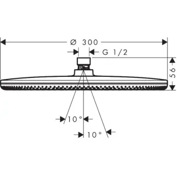 Dušas galva Hansgrohe Raindance Alive S, diametrs 30 cm, EcoSmart+, matēta balta, 24523700 NEW